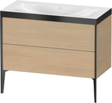 DURAVIT XViu Waschtischunterbauset 1000 mm, 2 Auszüge, Eiche dunkel gebürstet, schwarz matt