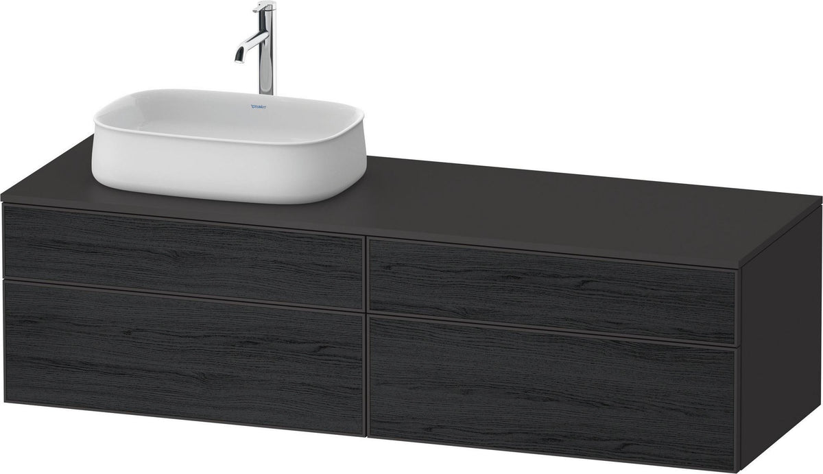 DURAVIT Zencha Konsolen-Waschtischunterbau 1600 mm Eiche Anthrazit mit 2 Auszügen & Tip-on