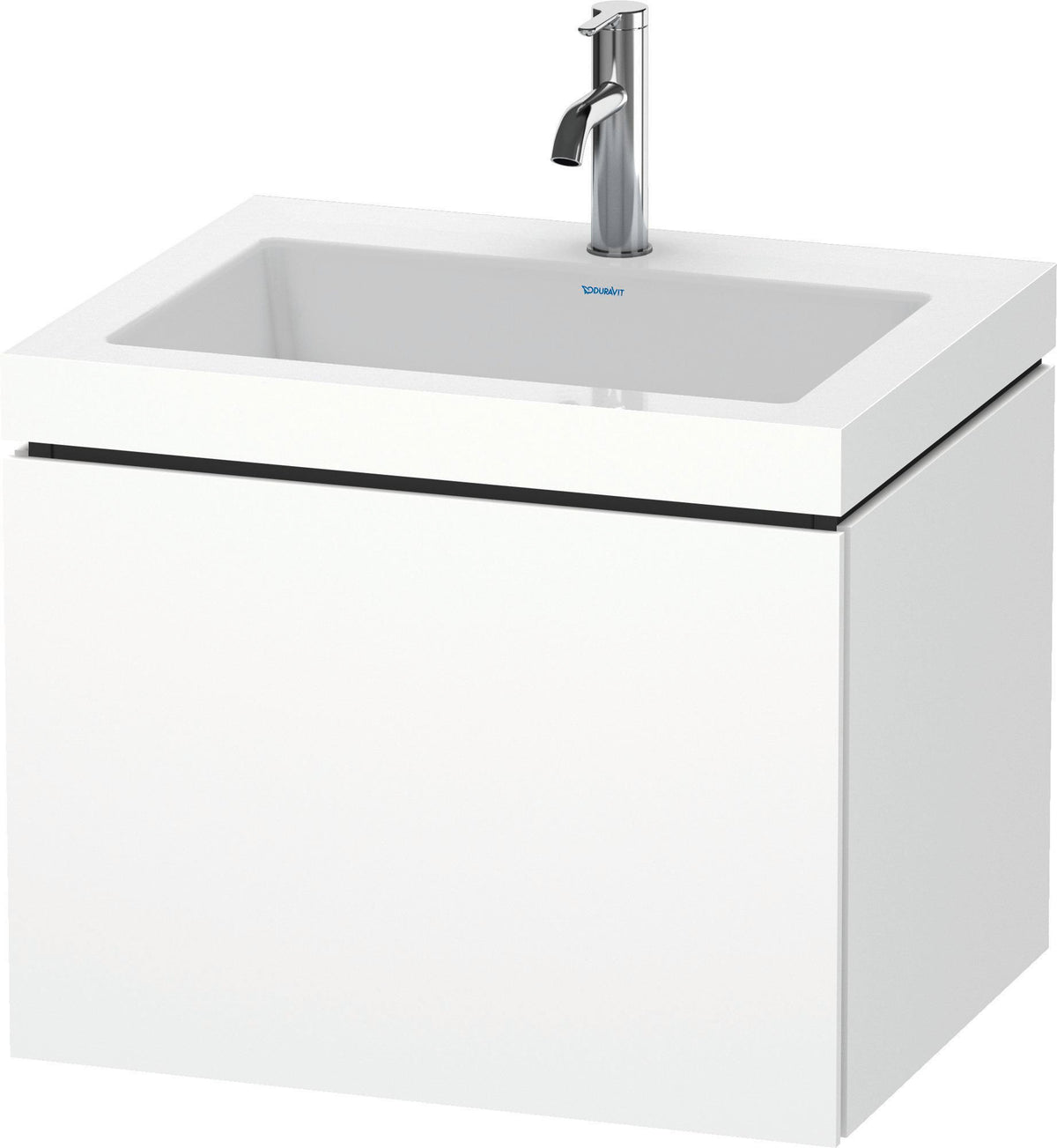 Duravit L-Cube Waschtischset mit Vero Air 600 mm, weiß matt, 1 Auszug, c-bonded