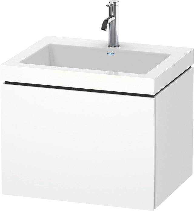 Duravit L-Cube Waschtischset mit Vero Air 600 mm, weiß matt, 1 Auszug, c-bonded