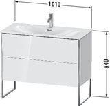 Duravit XSquare Waschtischunterbau 1010 mm mit 2 Auszügen in Steingrau-Matt