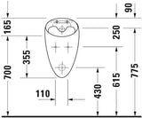 DURAVIT Urinal Starck 1 von Philippe Starck – 320x285 mm, weiß, ohne Fliege, mit WonderGliss