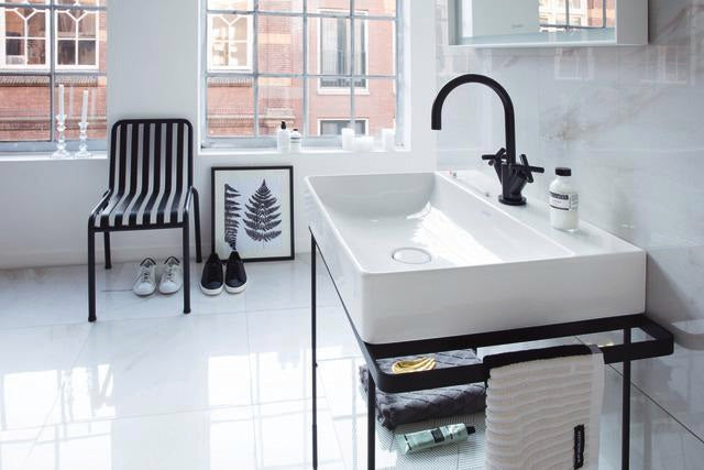 DURAVIT DuraSquare Metallkonsole höhenverstellbar mit Handtuchhalter links/rechts Chrom