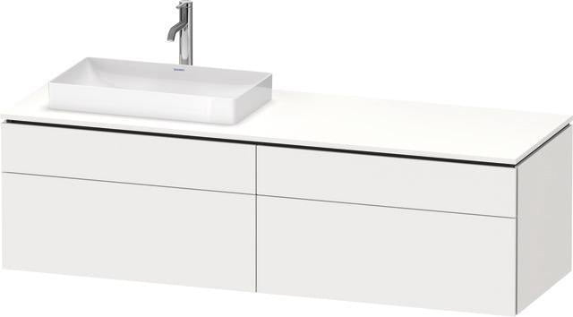 Duravit L-Cube Waschtischunterbau 1620 mm taupe supermatt rechts – wandhängend, Tip-On, ohne Griff
