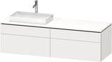 Duravit L-Cube Waschtischunterbau 1620 mm taupe supermatt rechts – wandhängend, Tip-On, ohne Griff