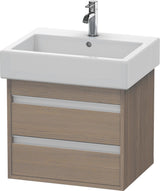 Duravit Ketho Waschtischunterbau wandhängend 440x550x480mm Eiche Terra 2 Schubkästen