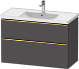 DURAVIT D-Neo Waschtischunterbau 984 mm betongrau matt mit Soft-Close und Bronze-Griff