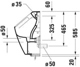 Duravit Urinal ME by Starck rimless mit Fliege, Batteriebetrieb, weiß – 350x300x605 mm
