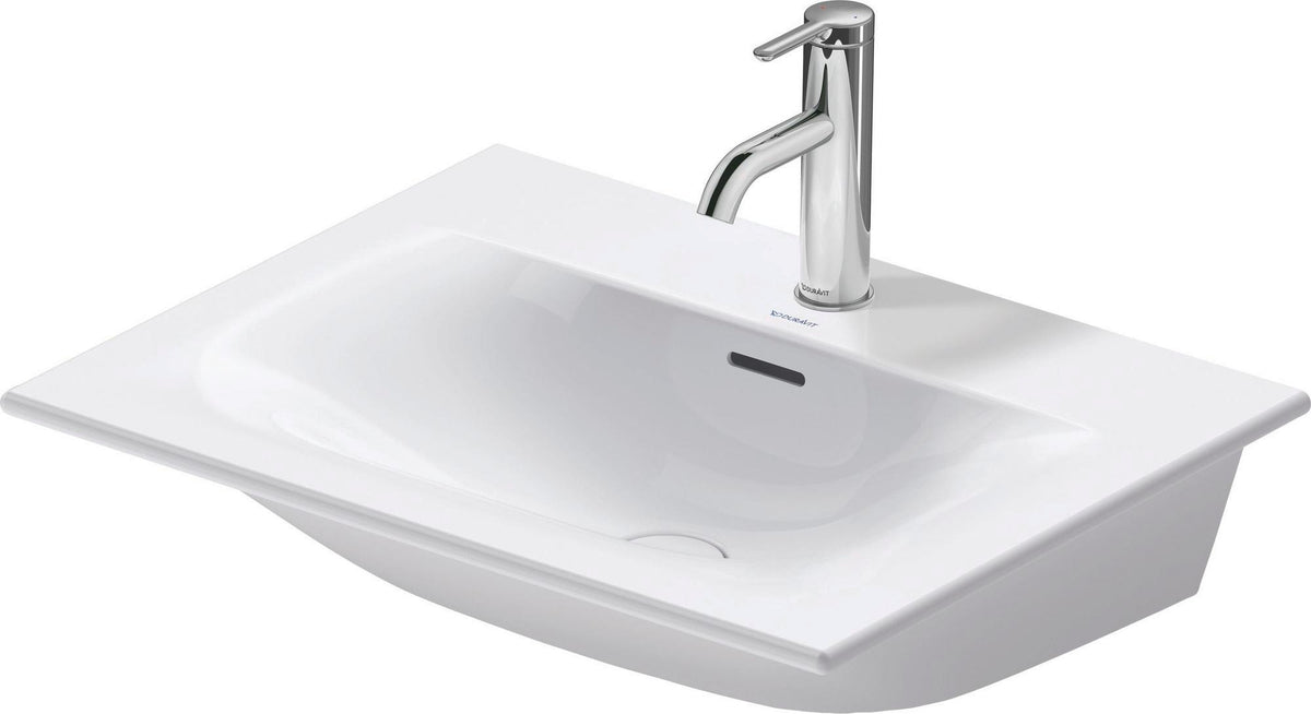 DURAVIT Viu Möbelwaschtisch 630 mm Weiß mit Überlauf und 1 Hahnloch