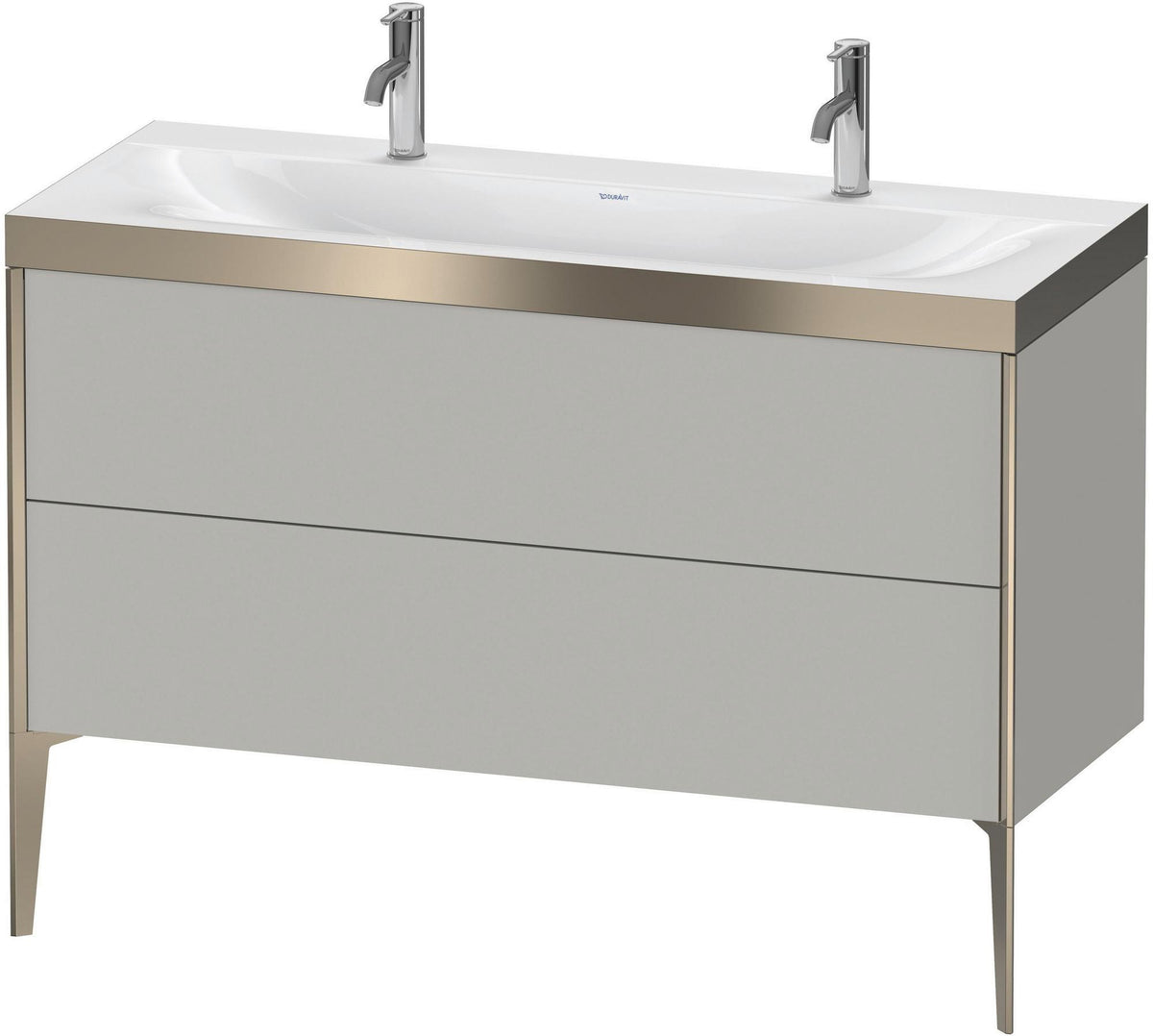 DURAVIT XViu c-bonded Waschtischunterbauset 1200 mm, weiß seidenmatt, bodenstehend, 2 Auszüge