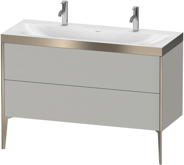 DURAVIT XViu c-bonded Waschtischunterbauset 1200 mm, weiß seidenmatt, bodenstehend, 2 Auszüge