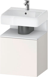 DURAVIT Qatego Waschtischunterbau 490 mm wandhängend, 1 Tür links, Weiß Matt mit Eiche Schwarz Nische