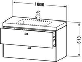 DURAVIT Brioso c-bonded Waschtischset 1000 mm mit Vero Air Waschtisch, 2 Schubkästen, Betongrau Matt