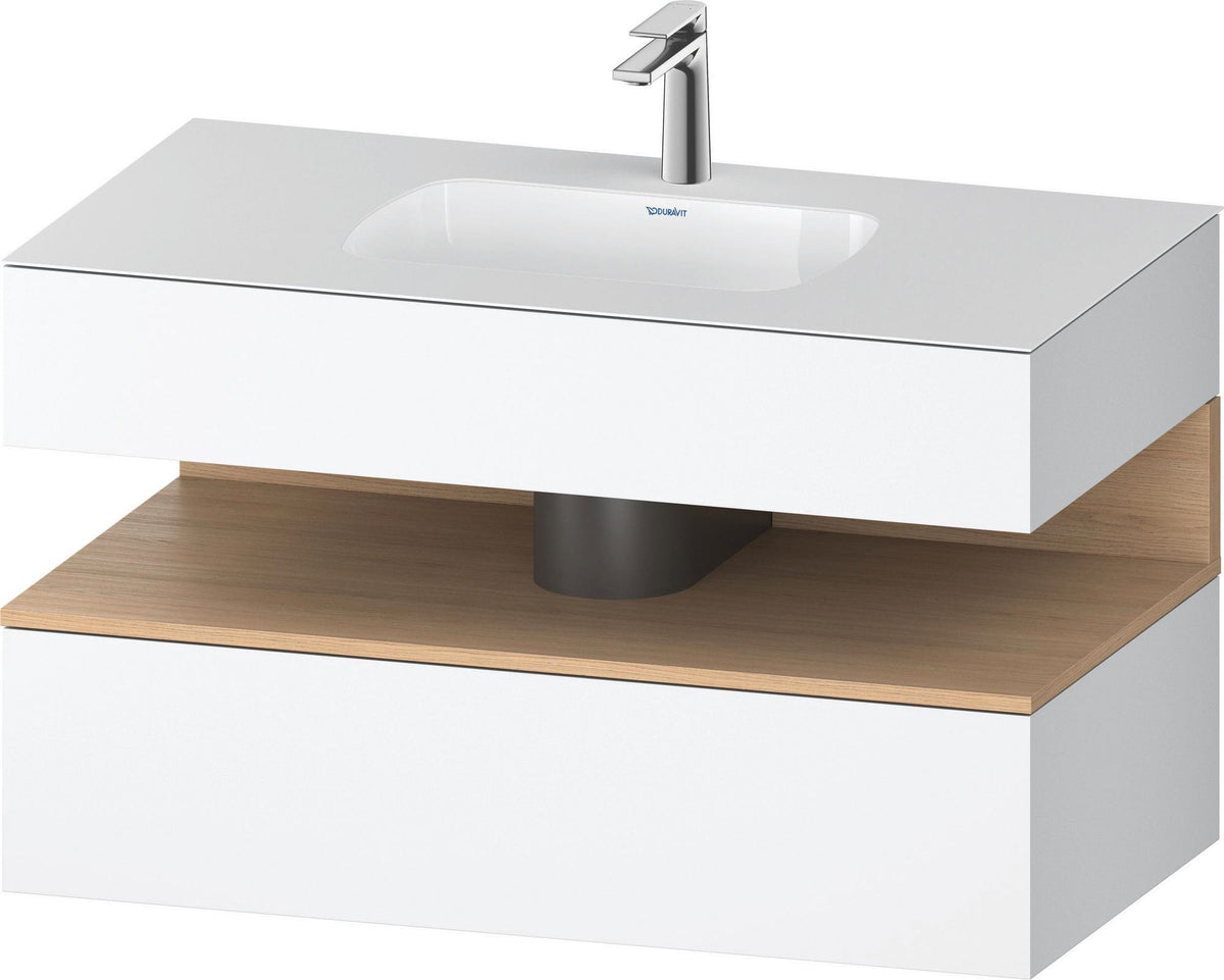 DURAVIT Qatego Einbauwaschtisch mit Konsolenwaschtischunterbau 1000 mm, 1 Auszug, antibakteriell