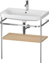 DURAVIT Happy D.2 c-shaped Waschtisch-Set 775 mm mit Metallkonsole, taupe seidenmatt
