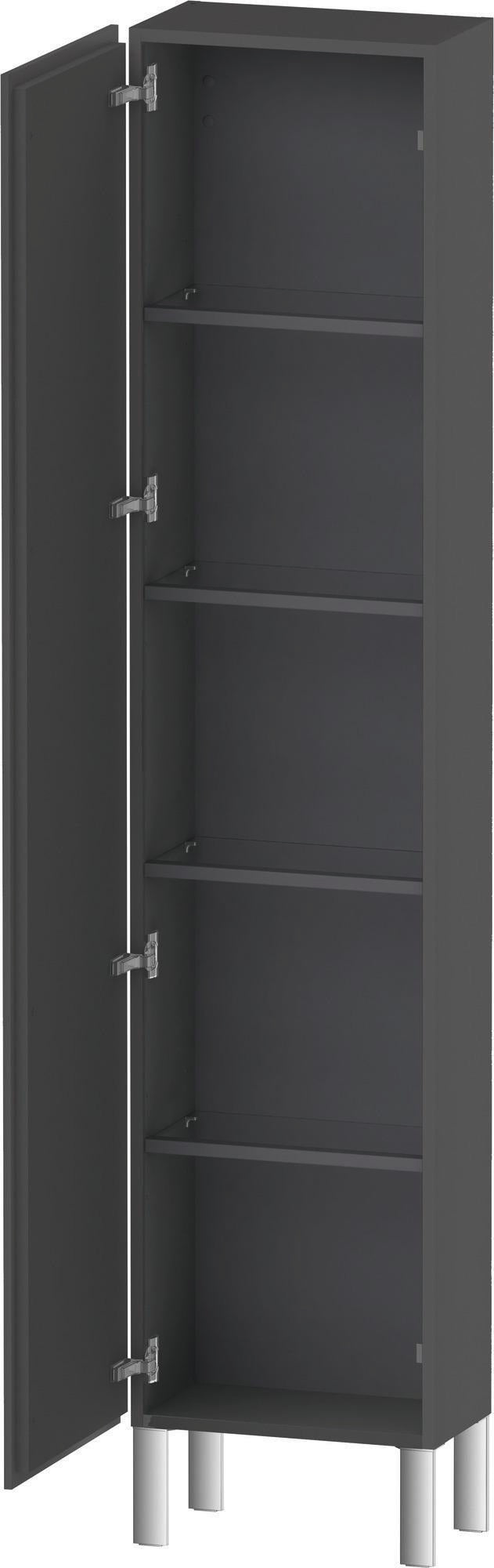 DURAVIT L-Cube Hochschrank 400 mm graphit matt, 1 Tür links, Soft-Close, wandhängend