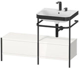 Duravit Waschtischset Happy D.2 Plus 1200x490mm ein Hahnloch taupe supermatt mit Metallkonsole