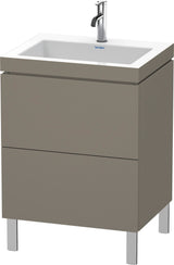 DURAVIT L-Cube Waschtischset 698 mm Flannel Grey Hochglanz mit Vero Air Becken und 2 Auszügen