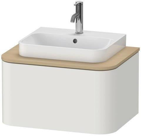DURAVIT Happy D.2 Plus Waschtischunterbau 650 mm taupe supermatt mit Tip-On-Technik und Innenbeleuchtung