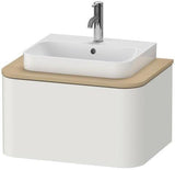 DURAVIT Happy D.2 Plus Waschtischunterbau 650 mm taupe supermatt mit Tip-On-Technik und Innenbeleuchtung