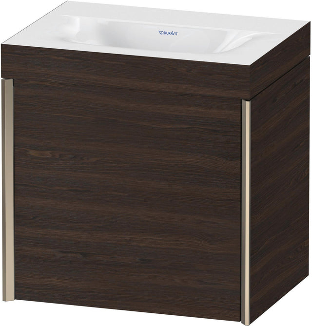 DURAVIT XViu Waschtischunterbau 460 mm, 1 Tür, champagner matt/nussbaum gebürstet, wandhängend