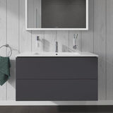 Duravit L-Cube Waschtischunterbau 1020 mm taupe matt – wandhängend, 2 Schubkästen, Tip-On