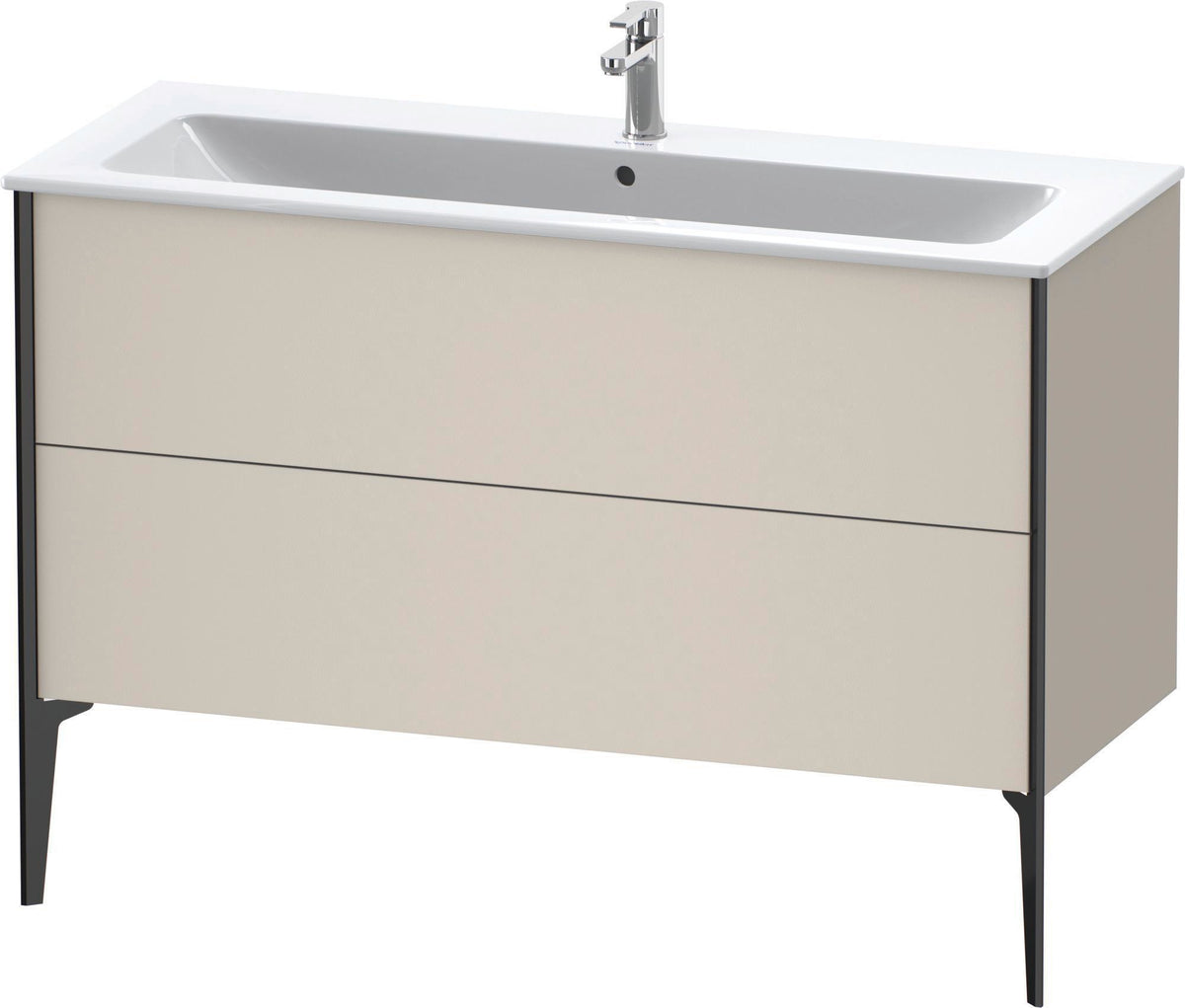 DURAVIT XViu Waschtischunterbau bodenstehend 1210 mm, 2 Auszüge, champagner matt/weiß matt