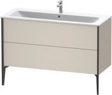 DURAVIT XViu Waschtischunterbau bodenstehend 1210 mm, 2 Auszüge, champagner matt/weiß matt