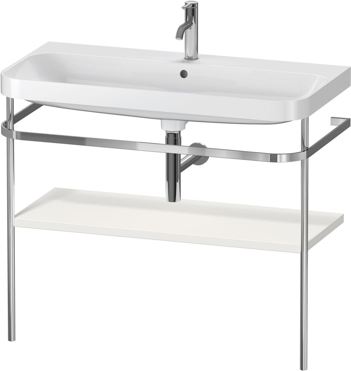 Duravit Happy D.2 c-shaped Waschtischset mit Metallkonsole, 975 mm, Taupe