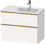 DURAVIT D-Neo Waschtischunterbau 810 mm Weiß Matt mit Bronze Griff und Soft-Close