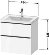 Duravit D-Neo Waschtischunterbau 634 mm Eiche Terra Matt mit Soft-Close-Auszug