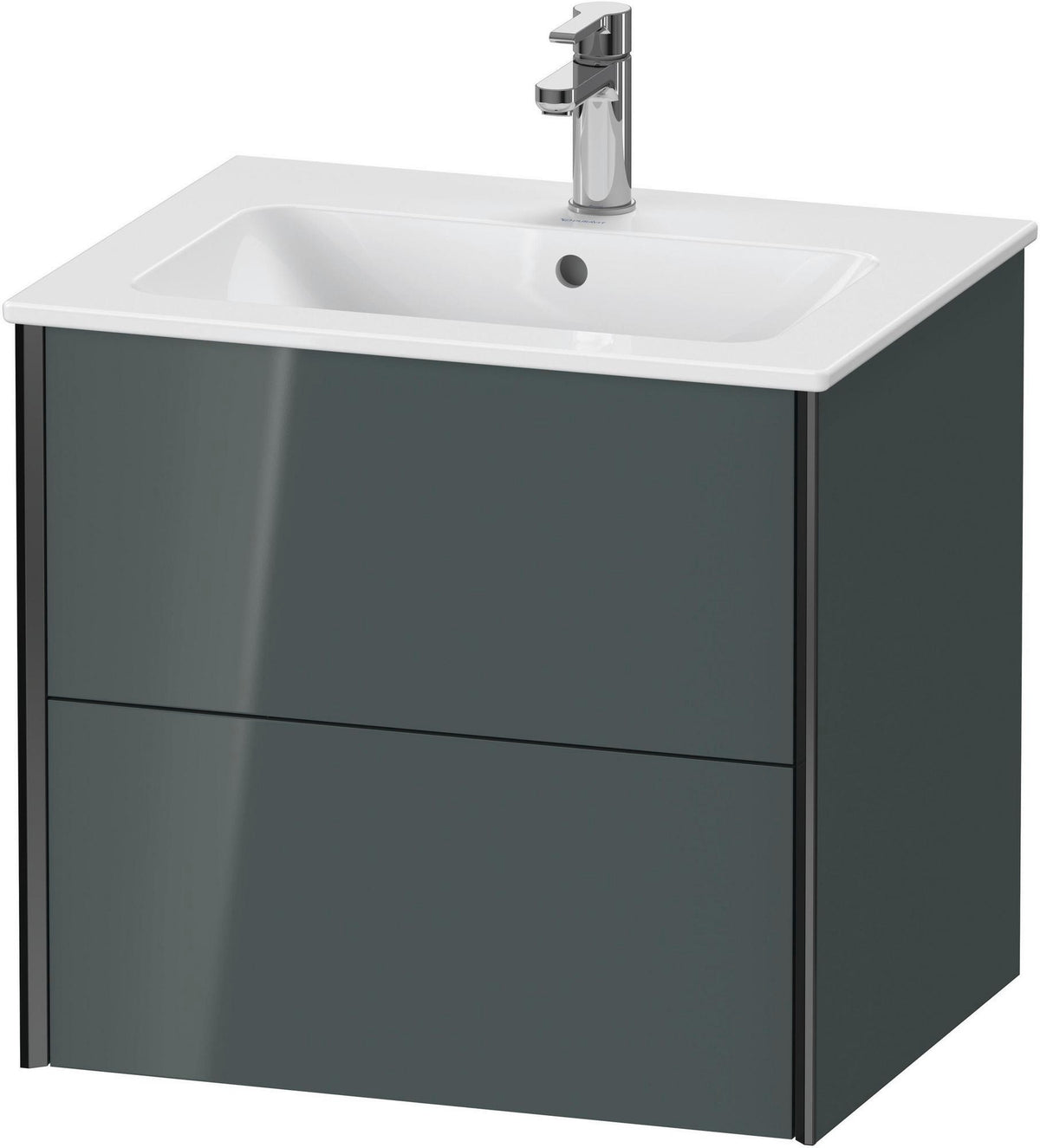 DURAVIT XViu Waschtischunterbau wandhängend 610 mm, 2 Schubkästen, weiß matt – ohne Griff, mit Tip-On-Technik