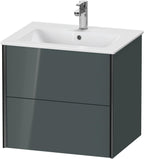 dolomiti grey hochglanz / Mitteldichte Faserplatte (MDF) / 2Schubk.,schwarz matt/dolom.grey