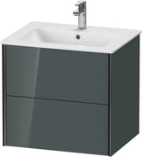 DURAVIT XViu Waschtischunterbau wandhängend 610 mm, 2 Schubkästen, weiß matt – ohne Griff, mit Tip-On-Technik