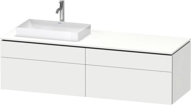 Duravit L-Cube Waschtischunterbau 1620 mm Weiß Matt mit Tip-On-Technik und Siphonausschnitt