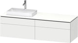 Duravit L-Cube Waschtischunterbau 1620 mm Weiß Matt mit Tip-On-Technik und Becken links