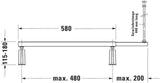 Duravit D-Code Fußgestell für Eckbadewanne 700137, 40x580x115 mm, Stahl