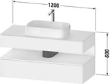 Duravit Qatego Konsolenwaschtischunterbau 1200 mm Basalt Matt mit LED-Nischenbeleuchtung