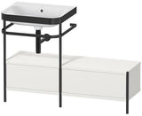 Duravit Waschtischset Happy D.2 Plus 1200x490mm Taupe Supermatt mit Hahnloch und Handtuchhalter