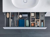 Duravit L-Cube Konsole variabel 550 mm weiß matt – wandhängend, mit Ausschnitt für Waschschüssel