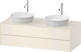 DURAVIT White Tulip Konsolenwaschtischunterbau 1300 mm mit 2 Schubkästen, Amerikanisch Nussbaum / Taupe Hochglanz