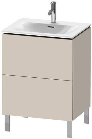 Duravit L-Cube Waschtischunterbau 620 mm weiß matt mit 2 Auszügen und Tip-On-Technik