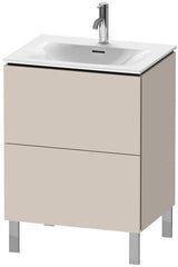 Duravit L-Cube Waschtischunterbau 620 mm weiß matt mit 2 Auszügen und Tip-On-Technik