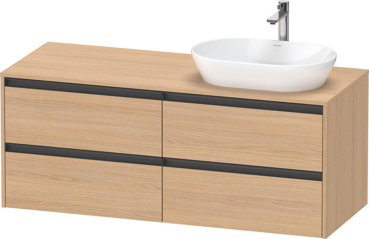 Duravit Ketho.2 Waschtischunterbau 1400 mm betongrau matt mit 4 Schubkästen