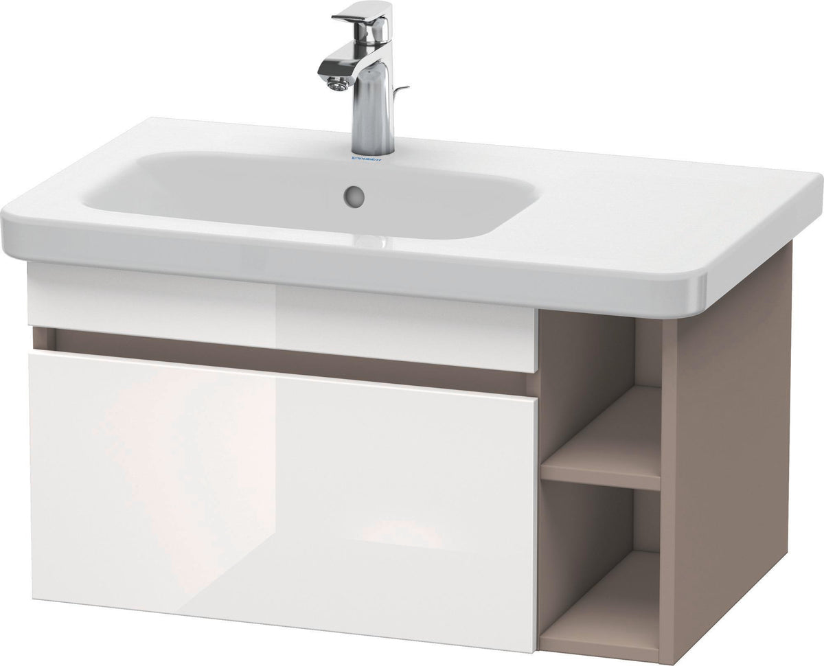 DURAVIT DuraStyle Waschtischunterbau 730 mm betongrau matt – wandhängend mit 1 Auszug & 2 offenen Fächern