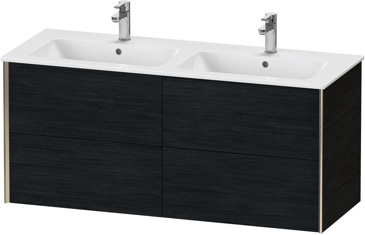 Duravit XViu Waschtischunterbau wandhängend 1280 mm, 4 Schubkästen, champagner matt/weiß matt