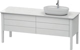 DURAVIT Luv Waschtischunterbau bodenstehend 1733 mm, 2 Auszüge, weiß seidenmatt