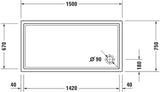 DURAVIT Starck Slimline Duschwanne 1400x750 mm Weiß Sanitäracryl mit Antislip