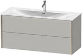 DURAVIT XViu Waschtischunterbau wandhängend 1210 mm, 2 Schubkästen, weiß matt – ohne Griff, mit Tip-On-Technik