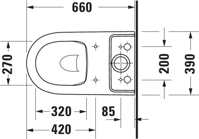 DURAVIT Stand-WC Qatego spülrandlos 660x390mm Abgang Vario Weiß